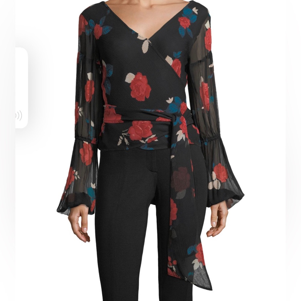 Floral wrap shirt